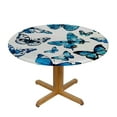 thumbnail image 3 of Nawypu  Butterfly Blue Round Elastic Table Cover Animals Exquisite Wings Fantasy Table Cloth Tablecloths for Home Decor, Parties, Picnic，Multi-Size, 3 of 7