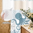 thumbnail image 3 of No Hook Shower Curtain, Blue Octopus Coastal Shower Curtains for Bathroom with See Through Top Window, Summer Beach Nautical Coral Waterproof & Washable Bath Curtain Stand Up Stall 36"x72", 3 of 9