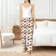 thumbnail image 5 of Uemuo Maple leaf nut Mushroom Pattern Women's Wide Leg Palazzo Lounge Pants with Pockets Light Weight Loose Comfy Casual Pajama Pants-Medium, 5 of 9