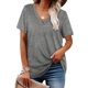 thumbnail image 1 of Camisetas de mujer con cuello en V de manga corta de verano Tops sueltos Ormromra WRHS-168-1, 1 of 1