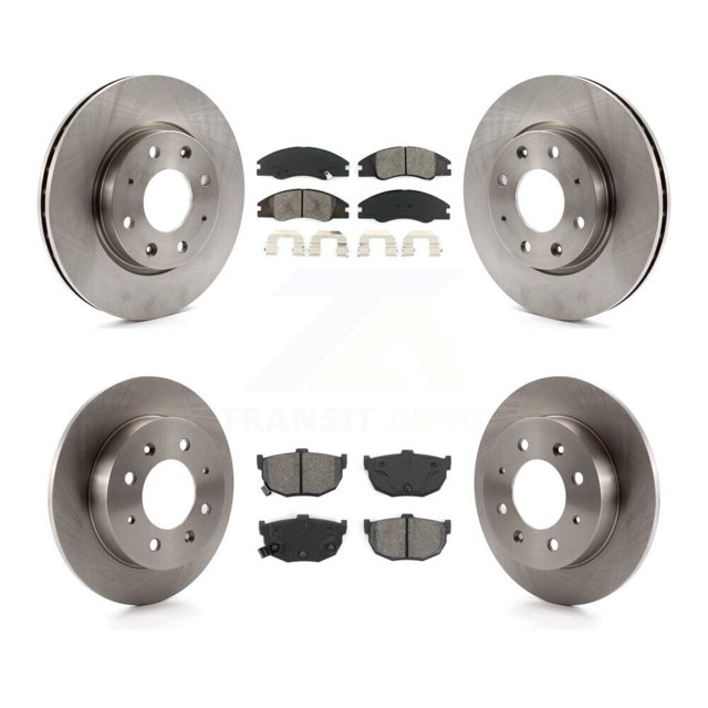Transit Auto Front Rear Disc Brake Rotors and Semi-Metallic Pads Kit for Car Kia Spectra Spectra5 K8S-101283