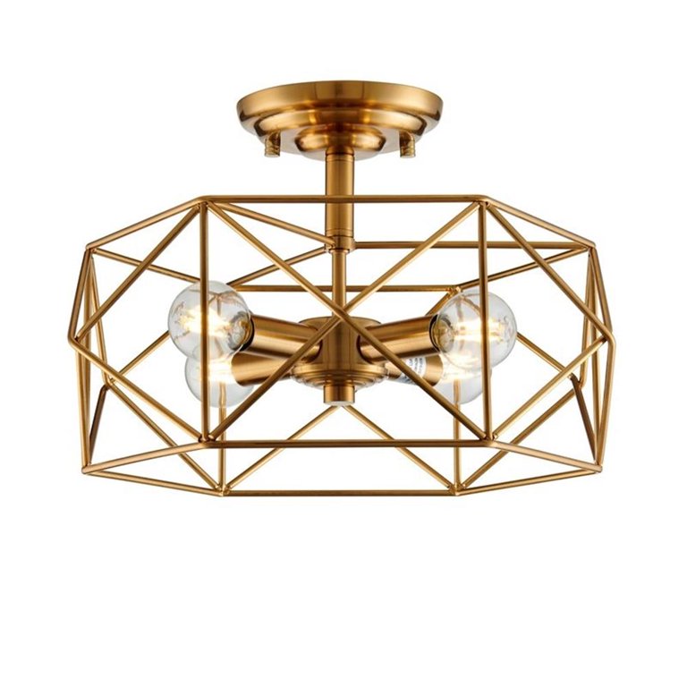 Harrison Adjustable Ceiling Light - Brushed Brass With Captured Linen Shade