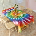 thumbnail image 3 of Colorful Rainbow Tie Dye Spiral Pattern Rectangle Tablecloth 60"x102",Waterproof Polyester Rectangle Table Cloth, Wipeable Spillproof Polyester Tablecloth for Dining, Camping, Indoor and Outdoor, 3 of 6