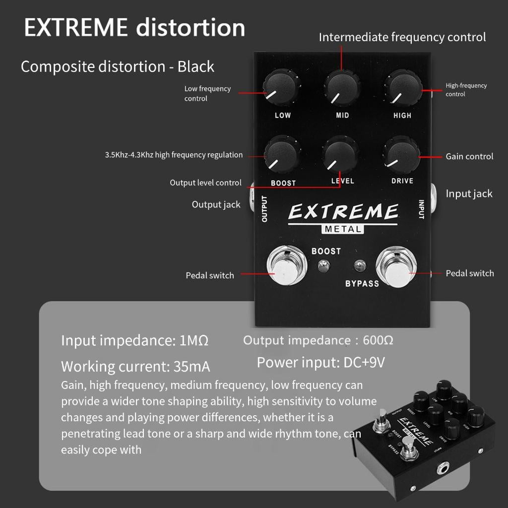 CEORPER Metal Distortion Guitar Effect Pedal Guitar Effector Alloy Texture Delay Guitar Effects Pedal for Music Enthusiasts
