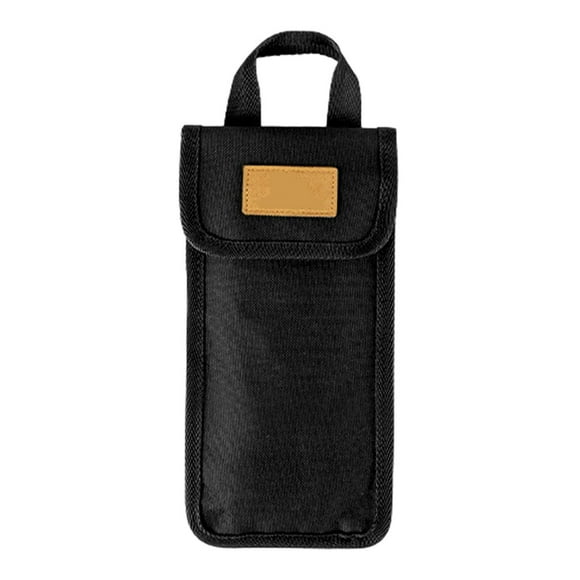Bolsa de almacenamiento para estacas de tienda de campaña, bolso de mano, bolsa de mano, estuche reutilizable, bolsa de almacenamiento para clavos de tierra negro 22cmx12.5cm