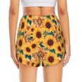 thumbnail image 2 of Lsque Bohemian Sunflower Printed Women's Running Shorts with Liner Pockets,Elastic Quick Dry Workout Athletic Gym Yoga Shorts,Womens High Waist Shorts-X-Large, 2 of 9