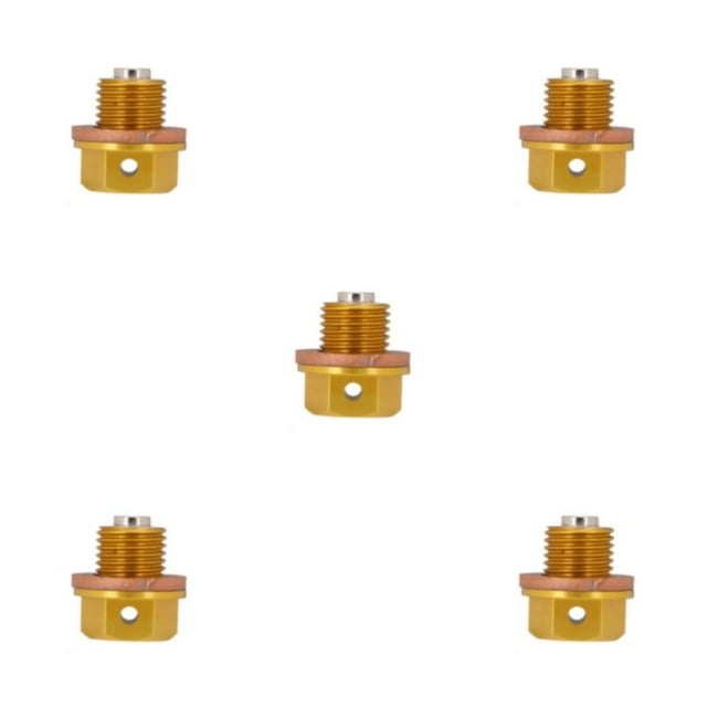 Youkk Aluminum Alloy Magnetic Oil Drain Plug Cap Engine Safety Guaranteed Mainly Used gold 5Set