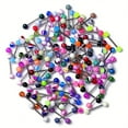 thumbnail image 6 of 100 Pcs Tongue Rings, Stainless Steel Colorful Barbells Piercing Jewelry, 6 of 8