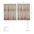 thumbnail image 5 of VHC Brands Kaila Country Cottage Ruffled Blue Ticking Stripe Kitchen Curtain Tier Set 36x36, 5 of 6