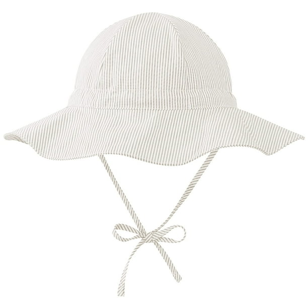Gorro de sol para bebé Zando, beige, UPF 50+, ala ancha 2-4T