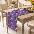 thumbnail image 6 of Purple Halloween Table Runner - 36 Inch Long, Kitchen Dining Table Runner Dresser Scarves, Cat Bat Ghost Pumpkins Farmhouse Decor for Coffee Tables Wedding Party Banquet, 6 of 7