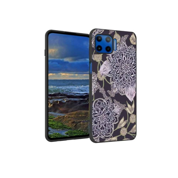Floral-Mandala-76 Phone Case, Degined for Moto One 5G Case Men Women, Flexible Silicone Shockproof Case for Moto One 5G