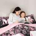 thumbnail image 4 of Manfei Girls Pink Monogrammed Twin Bedding Sets 7pcs, Personalized Letter M Bedding Comforter Set, Kawaii Axolotl Cherry Blossoms Sheet Sets, Super Cozy Room Decor, 4 of 8