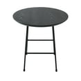 thumbnail image 5 of LeisureMod Rossmore Mid Century Round Side Table With Black Powder Coated Steel Frame, MDF Wood with Ash Veneer Top End Circular Modern Accent Table for Living Room and Bedroom (Black), 5 of 8