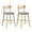 Oak, variant on Hassch Set of 2 Modern Wooden Bar Chairs, Padded Counter Height Stools with Backrest and Footrest for Kitchen or Dining Room (Black)