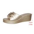 thumbnail image 6 of Slippers for Women Summer Wedge Thick Soled Open Toe Slip-on Slide Shoes Versatile Casual Spring Summer Trendy Comfortable Beach Sandals., 6 of 10