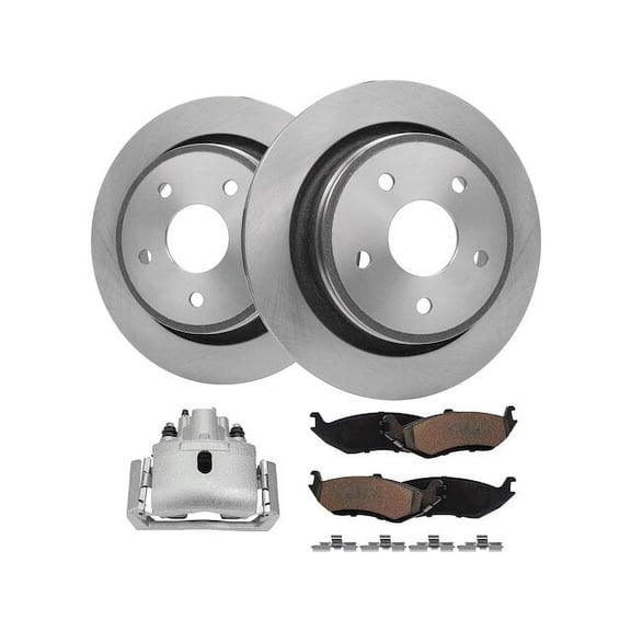 Rear Brake Pad Rotor and Caliper Set - Compatible with 2011 - 2018 Ram 1500 2012 2013 2014 2015 2016 2017
