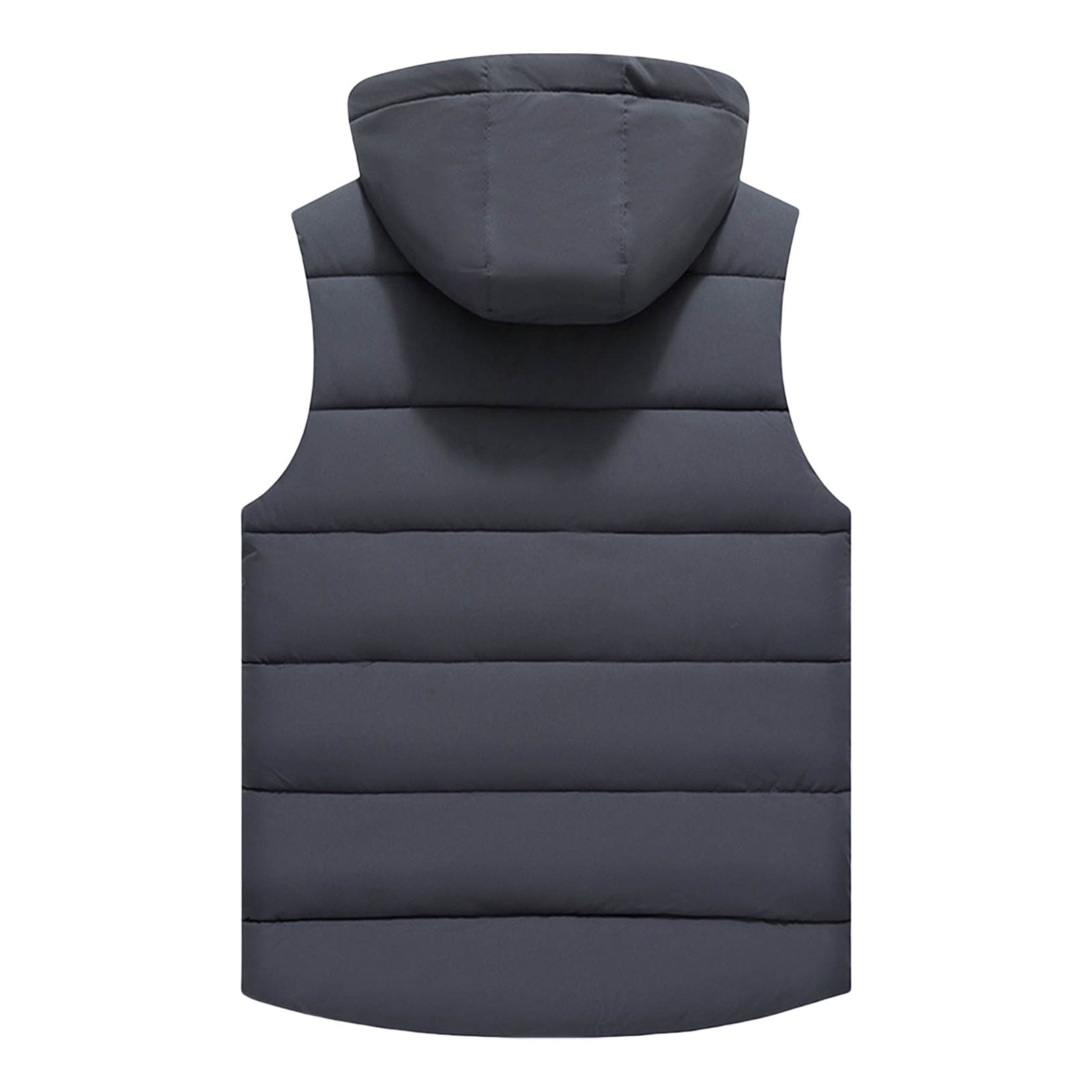 VBTAPA Mens Packable Vest Sleeveless Zip Up Hoodies Hooded Vest Coat Casual Outerwear Vests Lightweight Down Jacket with Pockets Gray XXL