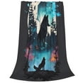 thumbnail image 2 of Sikiie Artistic Moon Valley Wolf Ultra-Soft Micro flannel Blanket Luxury All Seasons Warm Blanket for Bedding Sofa and Travel (4 sizes)-40"x30", 2 of 7