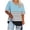 Light Blue, variant on zbxnLI Womens Plus Size Tops V Neck Oversized Striped Short Sleeve T Shirts Summer Casual Trendy Tee Top XL-5XL