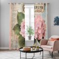 thumbnail image 5 of Pink Vintage Floral Kitchen Curtains 84 Inch Length, Summer Botanical Retro Grommet Top Bedroom Living Room Curtains, Light Filtering Cafe Curtain Drapes 2 Panels Set 84''x84'', 5 of 9