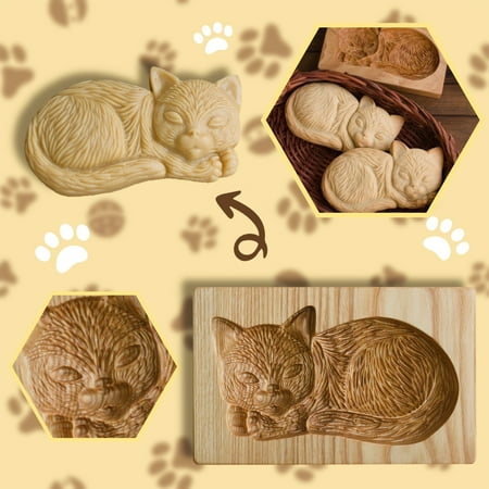 

Cookie Cutter Embossing Mold Funny 3D Wooden Cookie Molds DIY Shapes Cookie Stamp BiscuitS Moluds
