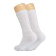 thumbnail image 2 of Cotton Crew Socks for Women White 6 Pairs Size 10-13, 2 of 8