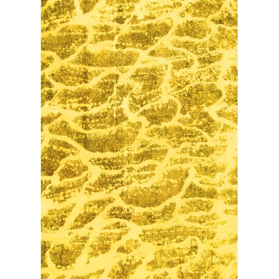 Ahgly Company Indoor Rectangle Abstract Yellow Modern Area Rugs, 5' x 8'