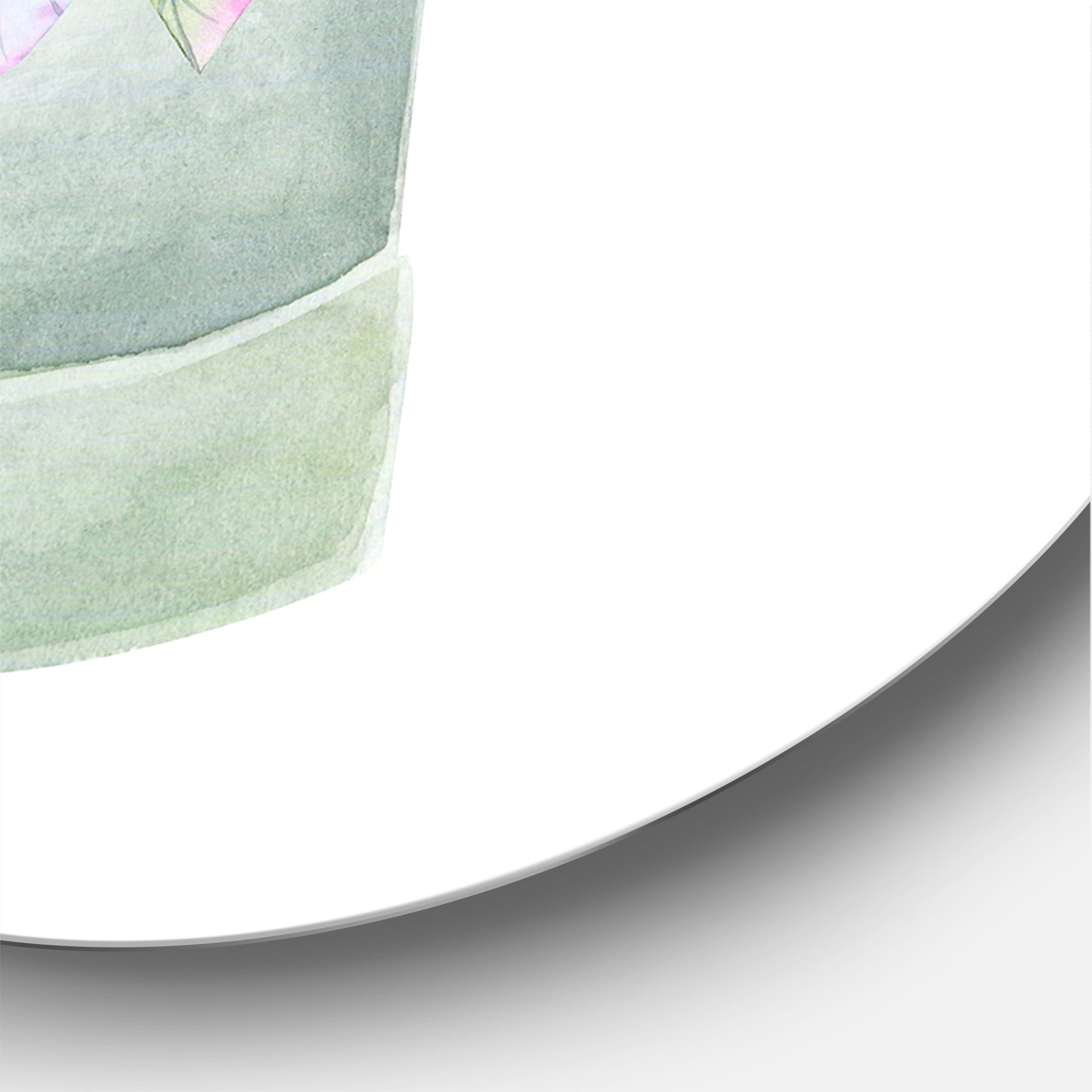 Designart 'Pink Roses With Gift Box' Farmhouse Circle Metal Wall Art 29x29 - Disc of 29