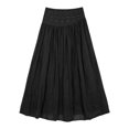thumbnail image 6 of CAIXIA Black Mini Skirts for Women Straight Solid Color Soft & Lightweigh Women's Chiffon Elastic Waist Pleated Flared Maxi Skirts, 6 of 6
