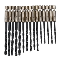 15 pcs High Speed Steel Titanium Coated Drill Bits Set 3 4 5 mm Hex Shank,1 x Drill Bits Set (15pcs）