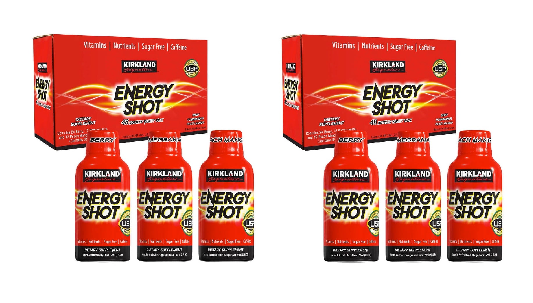 Kirkland Signature Energy Shot, 48 Bottles, 2 Ounces Each 2PK