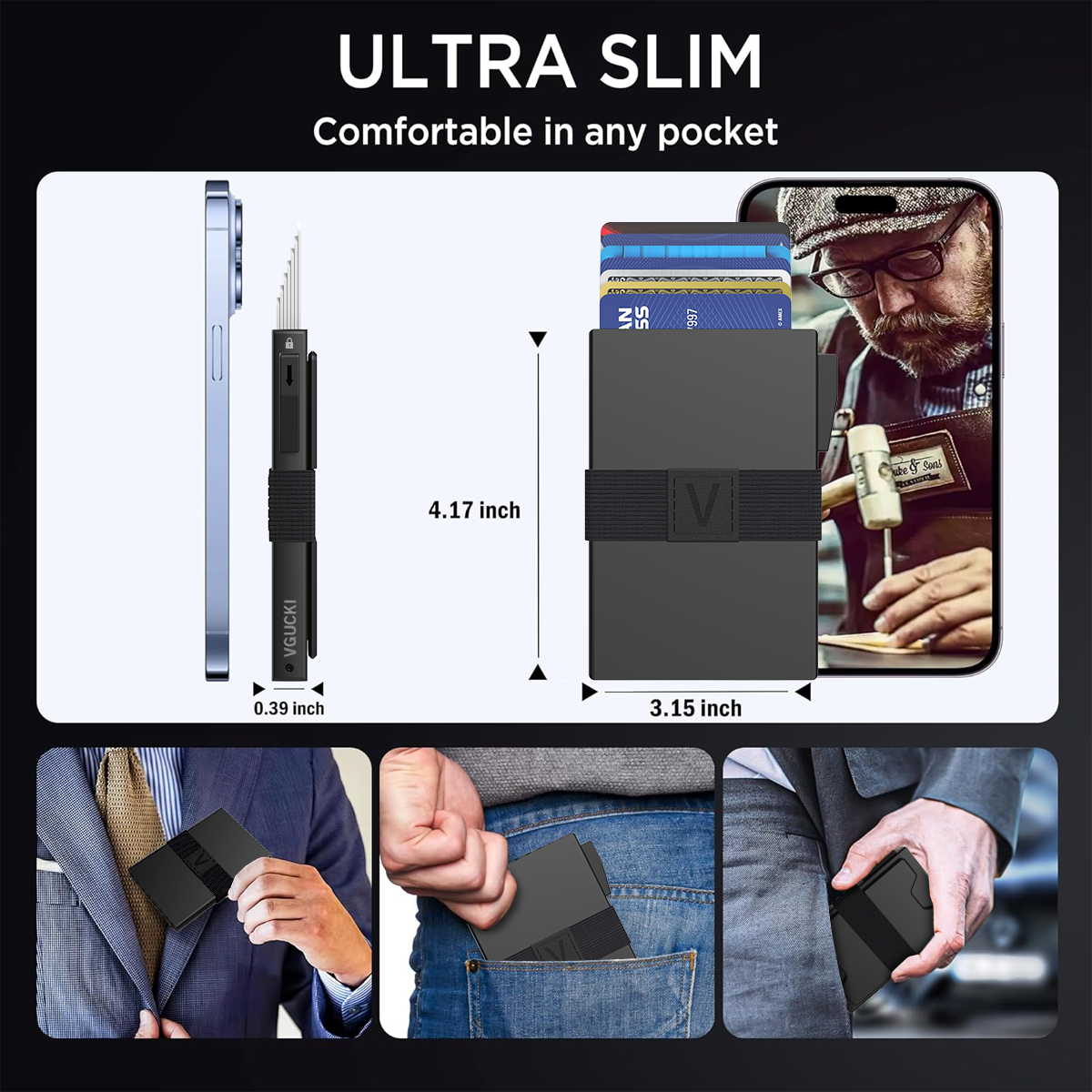 Vgucki Slim Aluminum Card Holder Wallet with RFID Blocking photo 7