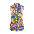 thumbnail image 3 of Uorisanigo Hippie Flowers Women's Dry-Fit Golf Shirts Versatile Quarter Zip Women's Sleeveless Golf Tennis Shirts Colorful Breathable Comfortable Workout Tank Tops, 3 of 7