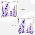 thumbnail image 3 of YFYANG Square Velvet Decorative Throw Pillow, 18"x18" Purple Lavender Watercolor Doodle Pattern Sofa Bed Cushion Pillows, 3 of 7