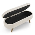 thumbnail image 6 of Linen Upholstered Tufted Bench, Storage Ottoman with Padded Seat, Storage Bench with Solid Wood Leg,Coffee Table, Footrest, Large Chest for Entryway, Bedroom, Living Room, Holds up to 660 lb,Beige, 6 of 9
