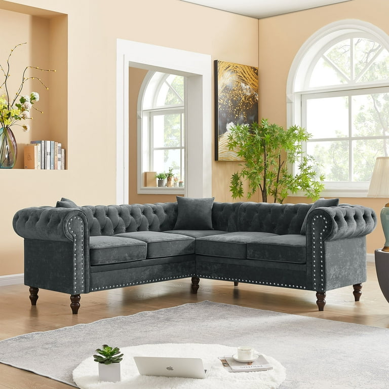 L shape 2024 chesterfield sofa