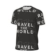 thumbnail image 6 of Wukai Travel The World1 Print Men's Short-Sleeved Mesh T-Shirt,Quick-Dry Short Sleeve Workout T-Shirt-6X-Large, 6 of 8