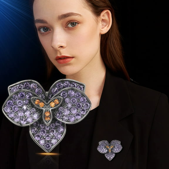Purple Flower Magnetic Buckle Daily Dress Brooch Ladies Gift Accessories Bag Pin