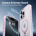 thumbnail image 6 of Designed for iPhone 16 Pro Max Case with Magnetic Invisible Stand [Military Drop Protection] [Compatible with MagSafe] Shockproof Slim Translucent Matte Promax Case 6.9 Inch, Pink, 6 of 8