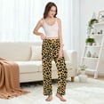 thumbnail image 5 of Dailycode Women's Pajama Pants Wide Leg Lounge Pj Bottoms With Pockets Black Leopard Print, 5 of 7