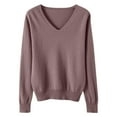 thumbnail image 6 of QHFBli Lightweight Sweaters for Girls Cute V Neck Soft Knit Pullovers Teens Casual Loose Spring Long Sleeve Tops, 6 of 6