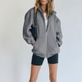 thumbnail image 5 of Leadmall Women Zip up Hoodies with Shorts Sets Lightweight Long Sleeve Hooded Sweatshirt Jackets and High Waist Shorts 2 Piece Outfits Oversize Fleece Hoodie Jacket Pockets Y43 Dark Gray L, 5 of 5