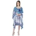 thumbnail image 5 of Moomaya WomensShortTunicKaftanCasual Kimono Mini Beach Dress Swimsuit Cover Up Dresses, 5 of 7