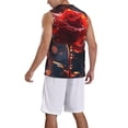 thumbnail image 2 of Xecao Artistic Dewdrop Rose print basketball shirt for both men and women, a unisex basketball jersey perfect for theme parties-Small, 2 of 6