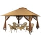 thumbnail image 2 of Costway Pabellón Plegable con 4 Laterales de Malla, Carpa de Jardín 4 x 4 m con Altura Ajustable y Bolsa de Transporte, Cenador Plegable Impermeable para Exteriores, Patio, Terraza, Camping, Café/Gris, 2 of 3