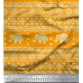 thumbnail image 1 of Soimoi Poly Georgette Fabric Aztec & Tribal Elephant Animal Printed Craft Fabric by the Yard 42 Inch Wide, 1 of 3