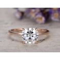 thumbnail image 2 of Classic Solitaire 1 Carat Cushion Cut Diamond Moissanite Engagement Ring With 18K Rose Gold Plating, Promise Ring, Anniversary Ring, 2 of 5