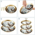 thumbnail image 4 of Deer Decorative Dessert Table Display Stand with Plastic Discs & Iron Pillars, 32cm Height, 21cm/24cm/27cm Plates, 4 of 6