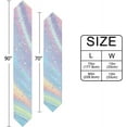 thumbnail image 4 of SKYSONIC Rectangle Rainbow Gemstone Printed Table Runner 13x70in for Wedding Birthday Holiday, 4 of 7